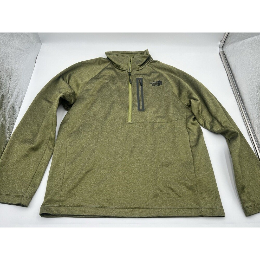 The North Face Men’s Medium Half-zip Fleece Pullover Green Heather Jacket
